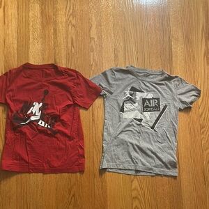 Jordan Red and Gray Short Sleeve Tees Athletic Casual Wear
